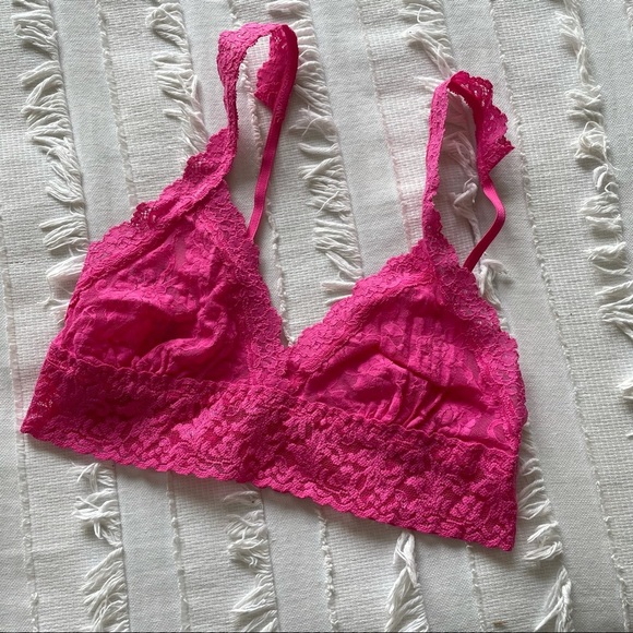 NWT Hanky Panky Signature Lace Crossover Bralette in Hibiscus Pink - Picture 4 of 5